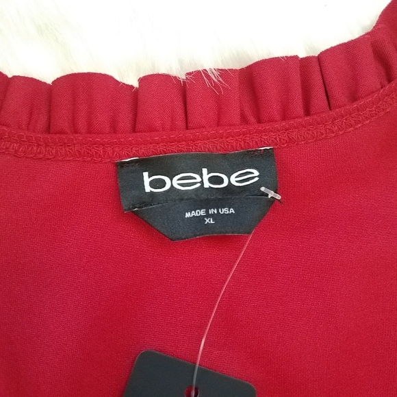 BEBE Plunging Ruffle V Neck Bodycon Dress - Picture 11 of 14